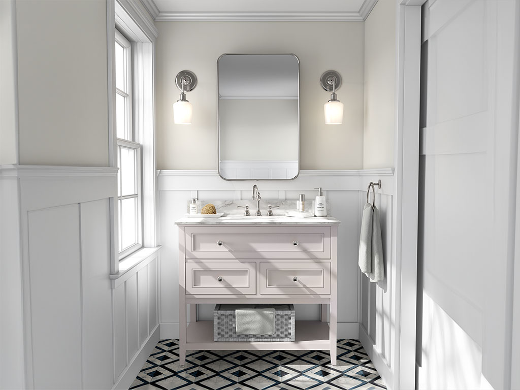 Rwraps Pearlescent Gloss White DIY Bathroom Cabinet Wraps