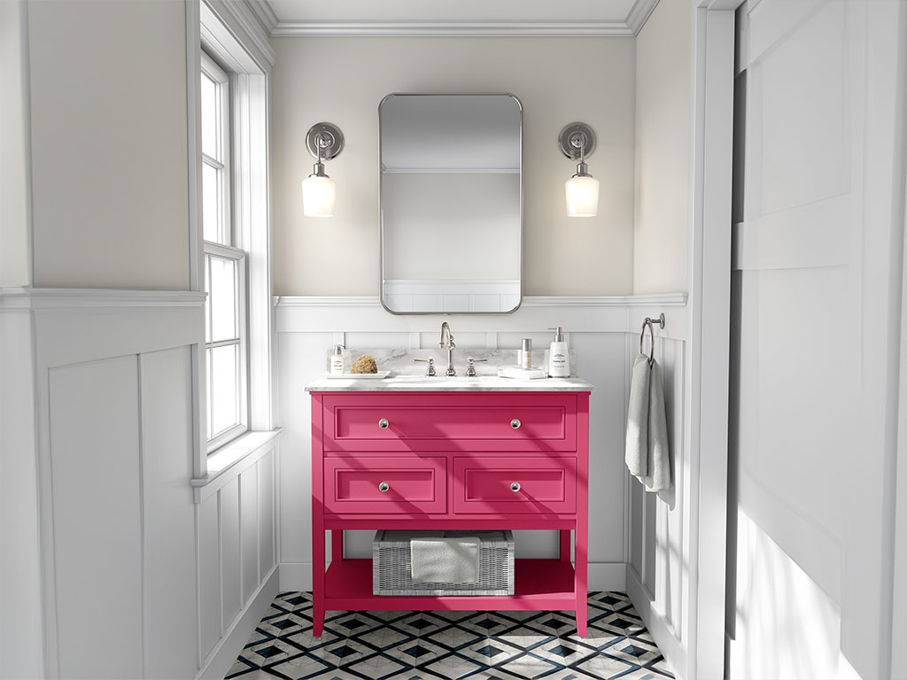 Rwraps Satin Metallic Pink DIY Bathroom Cabinet Wraps