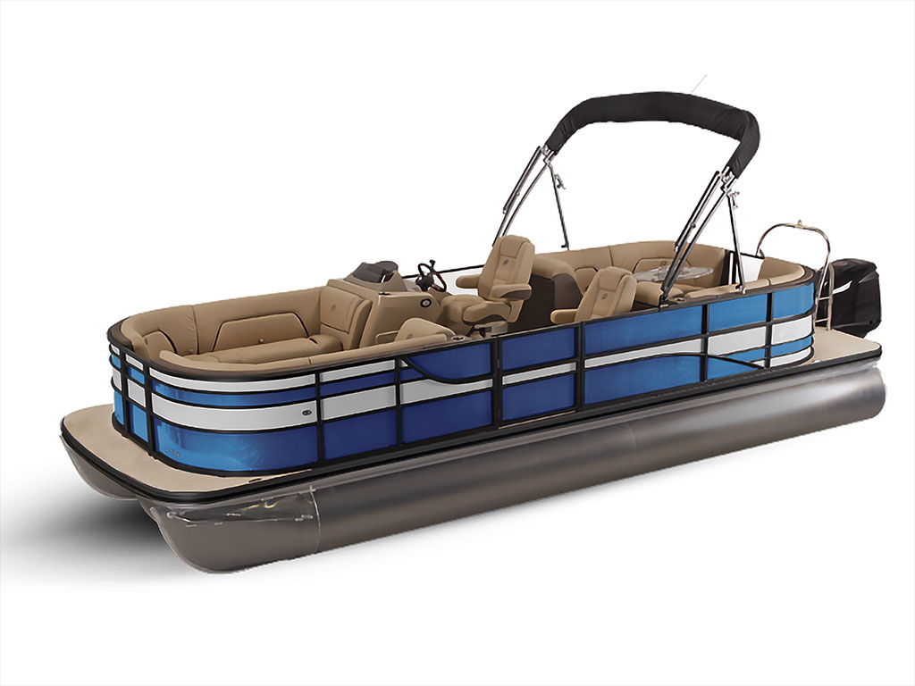 ORACAL 970RA Gloss Indigo Blue Pontoon Custom Boat Wrap