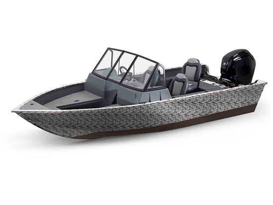 Rwraps 3D Carbon Fiber Silver (Digital) Modified-V Hull DIY Fishing Boat Wrap