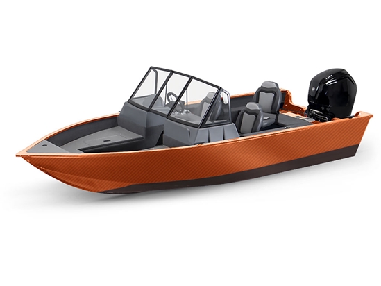 Rwraps 3D Carbon Fiber Orange Modified-V Hull DIY Fishing Boat Wrap