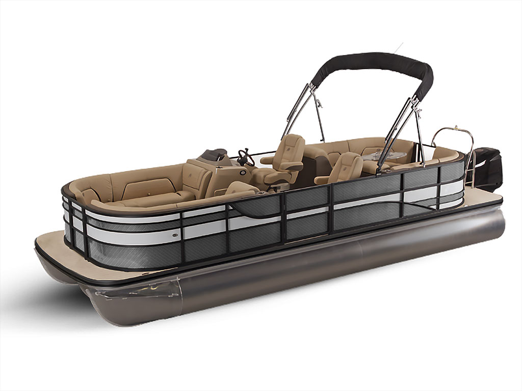 Rwraps 4D Carbon Fiber Gray Pontoon Custom Boat Wrap
