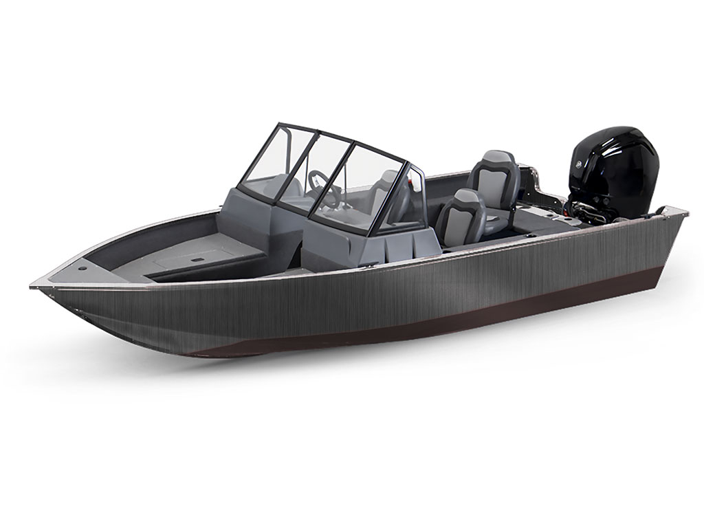 Rwraps Brushed Aluminum Gray Modified-V Hull DIY Fishing Boat Wrap