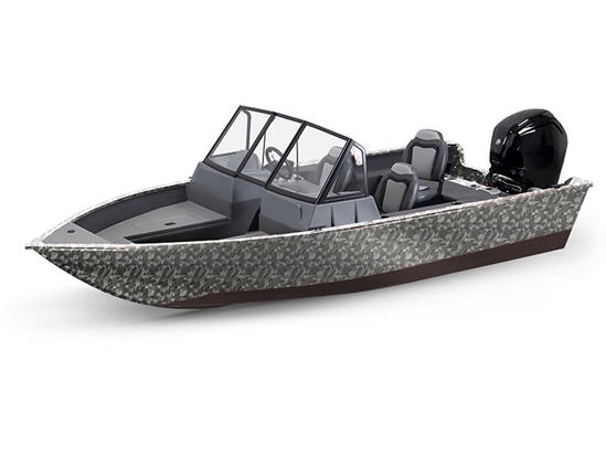 Rwraps Camouflage 3D Fractal Silver Modified-V Hull DIY Fishing Boat Wrap