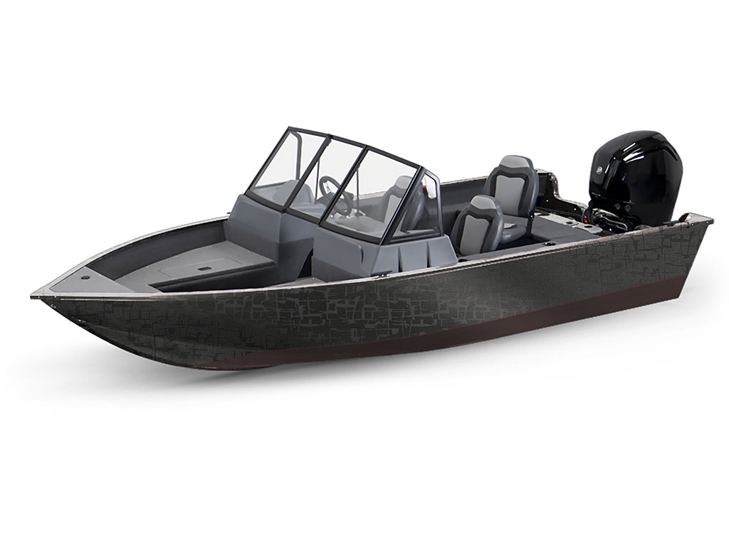 Rwraps Camouflage 3D Night Shade Modified-V Hull DIY Fishing Boat Wrap