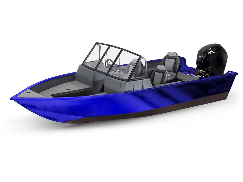 Rwraps Chrome Blue Modified-V Hull DIY Fishing Boat Wrap