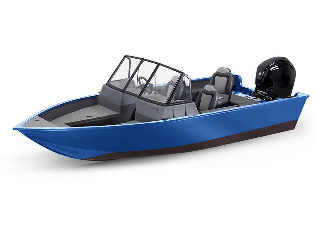 Rwraps Gloss Metallic Bright Blue Modified-V Hull DIY Fishing Boat Wrap