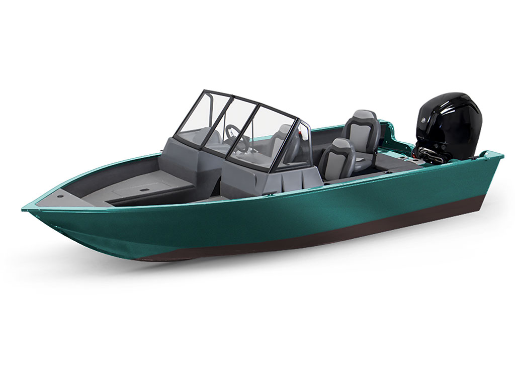 Rwraps Gloss Metallic Emerald Green Modified-V Hull DIY Fishing Boat Wrap