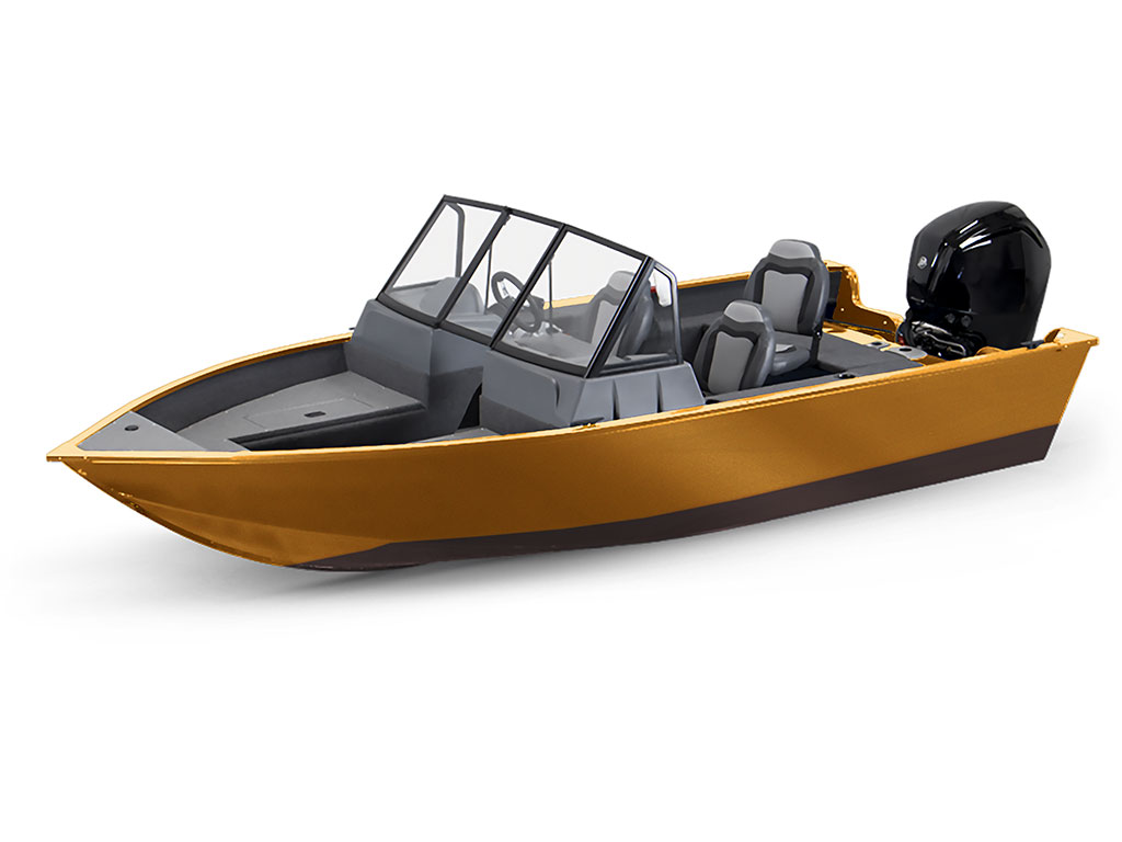 Rwraps Gloss Metallic Gold Modified-V Hull DIY Fishing Boat Wrap