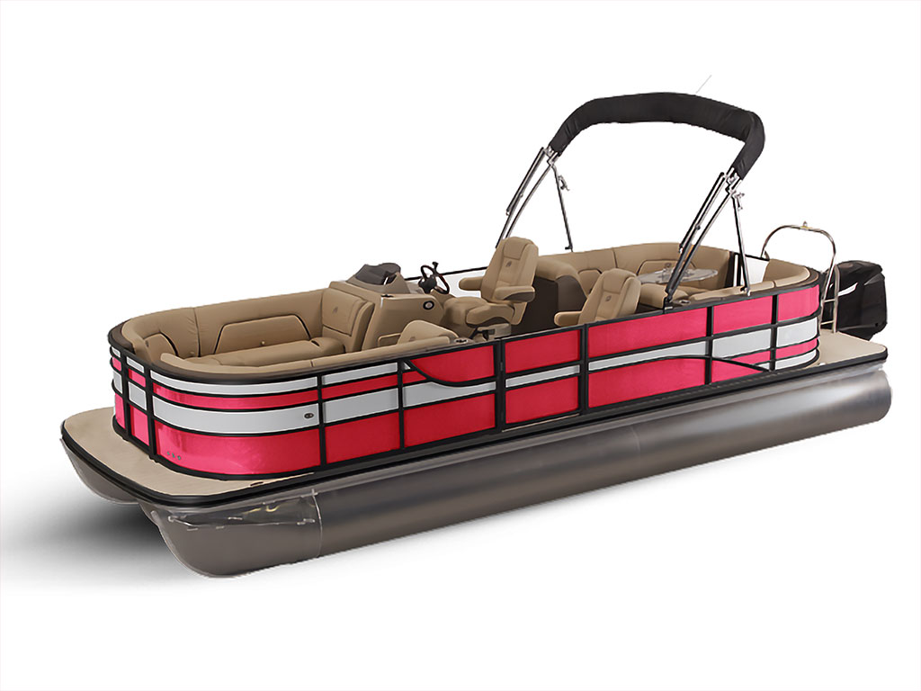 Rwraps Gloss Metallic Rose Red Pontoon Custom Boat Wrap