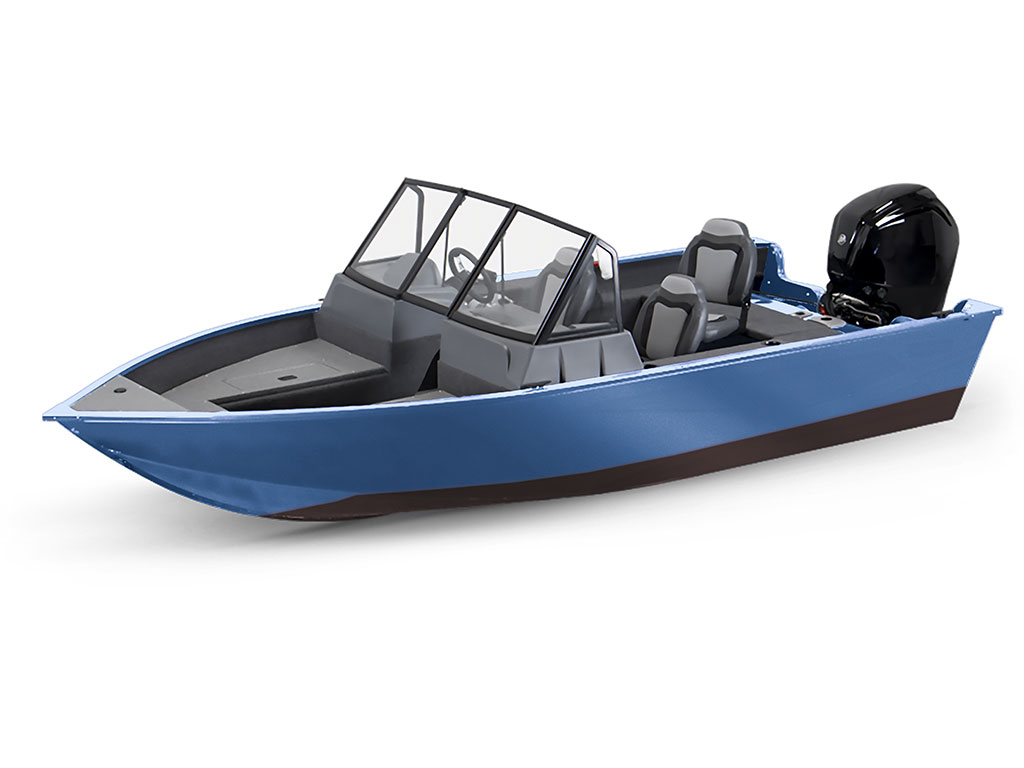 Rwraps Gloss Metallic Sky Blue Modified-V Hull DIY Fishing Boat Wrap