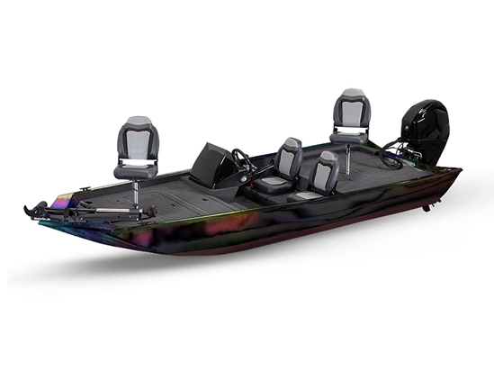 Rwraps Holographic Chrome Black Neochrome Fish & Ski Boat Do-It-Yourself Wraps
