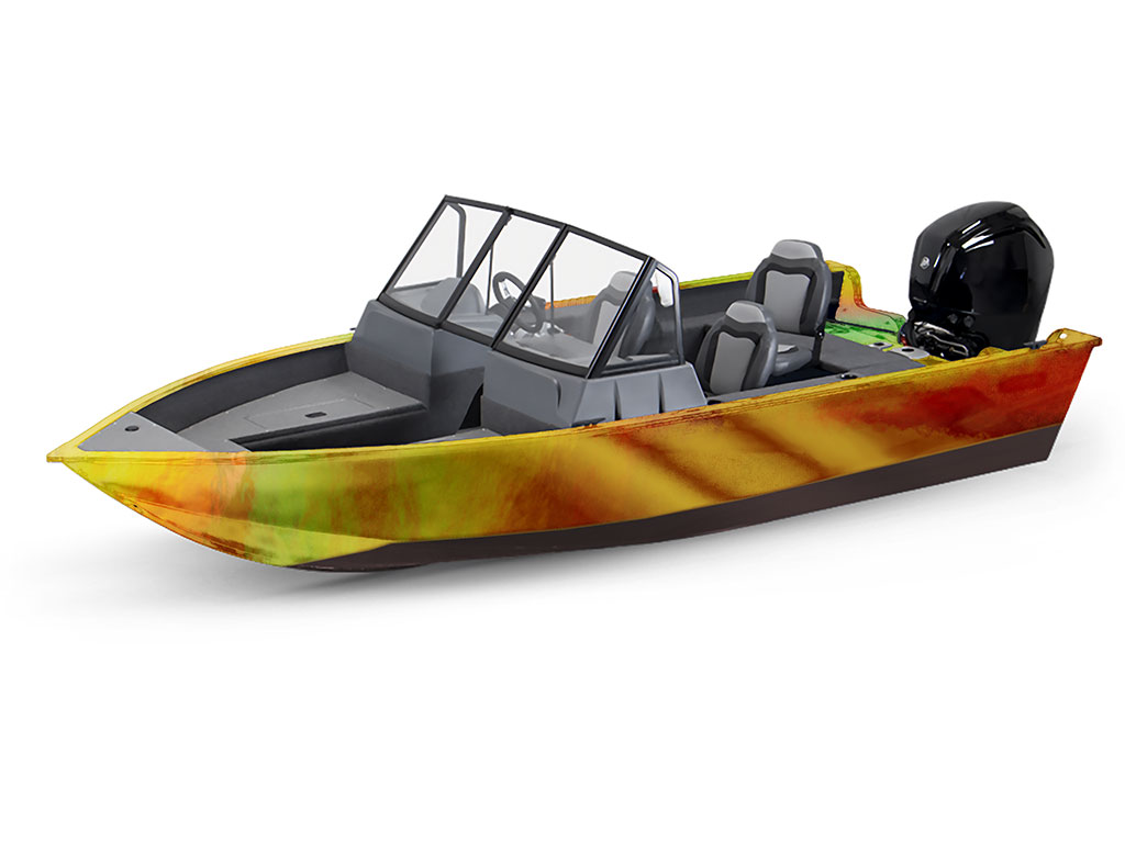 Rwraps Holographic Chrome Gold Neochrome Modified-V Hull DIY Fishing Boat Wrap