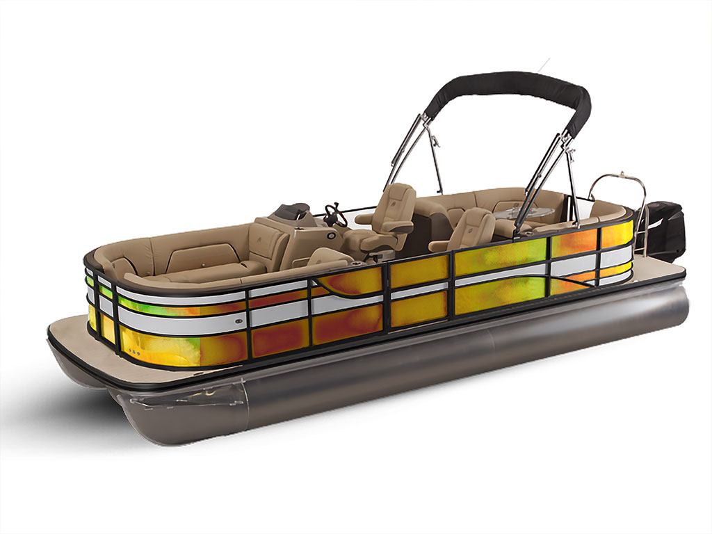 Rwraps Holographic Chrome Gold Neochrome Pontoon Custom Boat Wrap