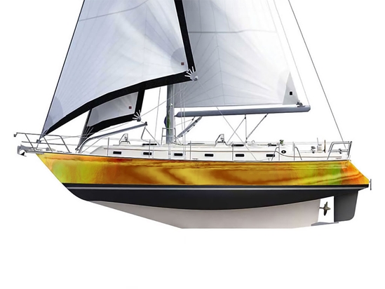 Rwraps Holographic Chrome Gold Neochrome Customized Cruiser Boat Wraps