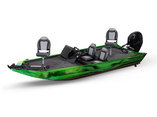 Rwraps Holographic Chrome Green Neochrome Fish & Ski Boat Do-It-Yourself Wraps