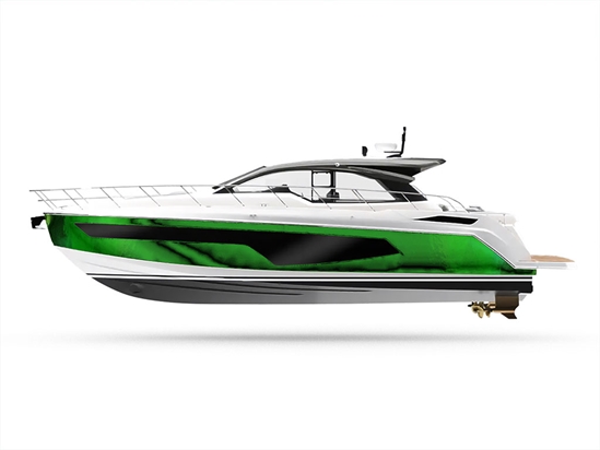 Rwraps Holographic Chrome Green Neochrome Customized Yacht Boat Wrap