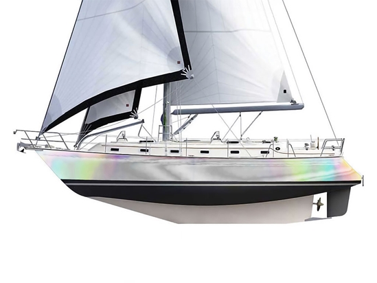 Rwraps Holographic Chrome Silver Neochrome (Matte) Customized Cruiser Boat Wraps
