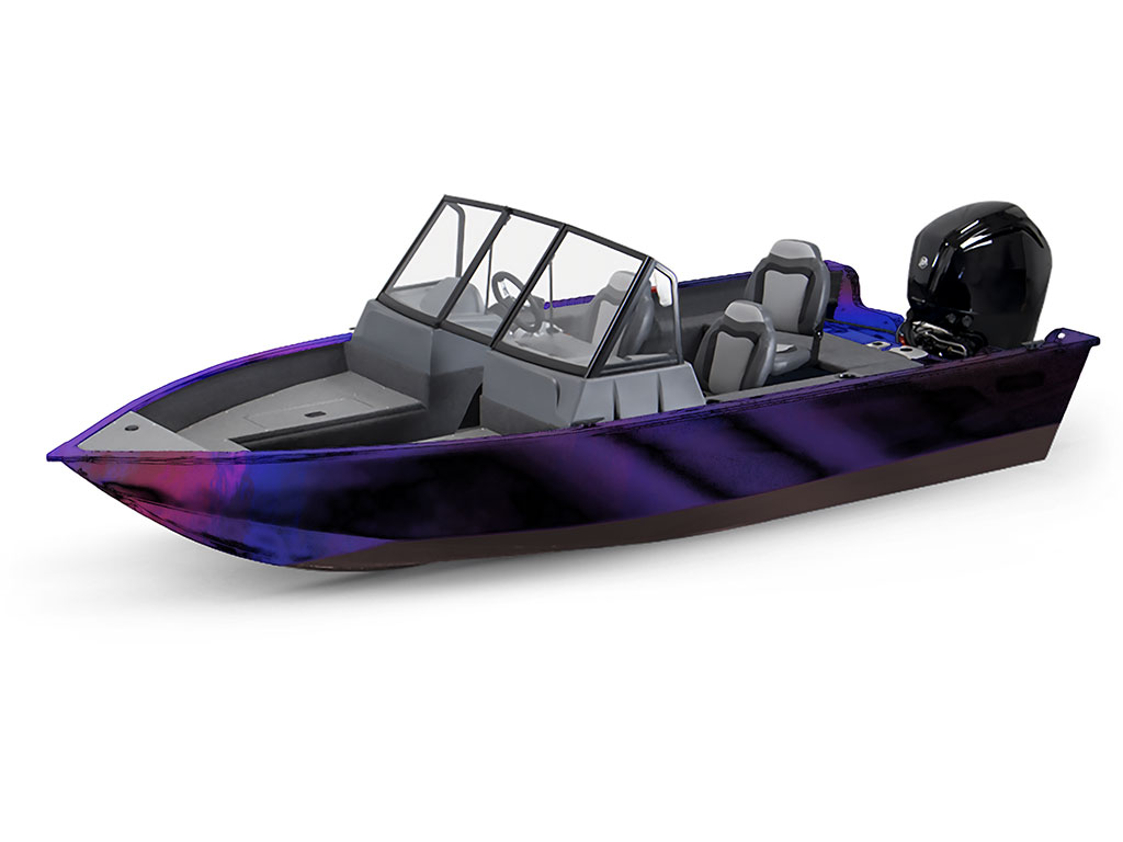 Rwraps Holographic Chrome Purple Neochrome Modified-V Hull DIY Fishing Boat Wrap