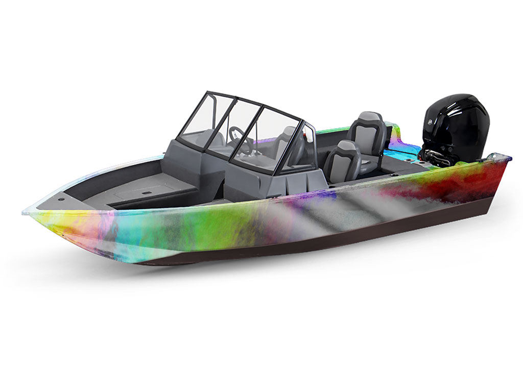 Rwraps Holographic Chrome Silver Neochrome Modified-V Hull DIY Fishing Boat Wrap