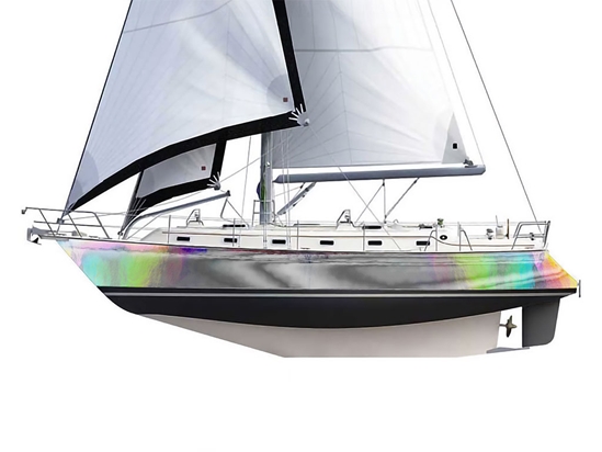 Rwraps Holographic Chrome Silver Neochrome Customized Cruiser Boat Wraps