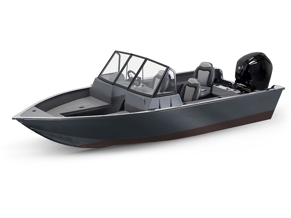 Rwraps Hyper Gloss Gray Modified-V Hull DIY Fishing Boat Wrap