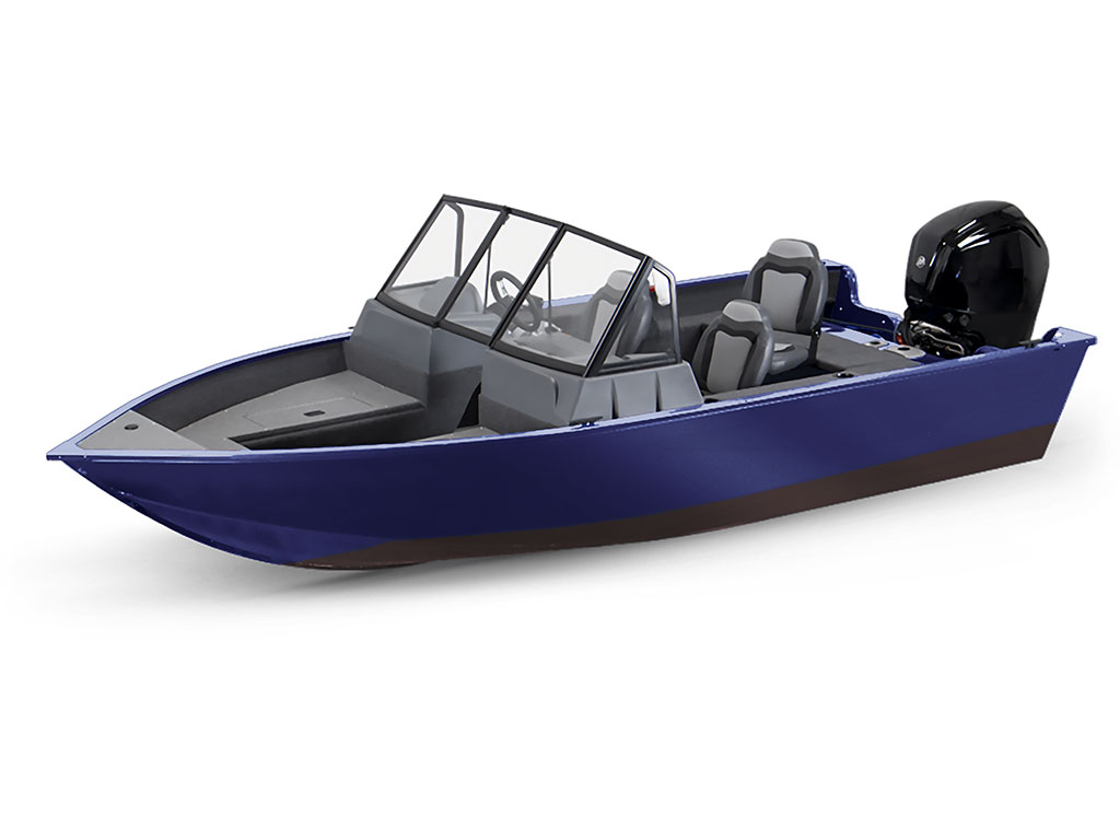 Rwraps Matte Chrome Blue Modified-V Hull DIY Fishing Boat Wrap