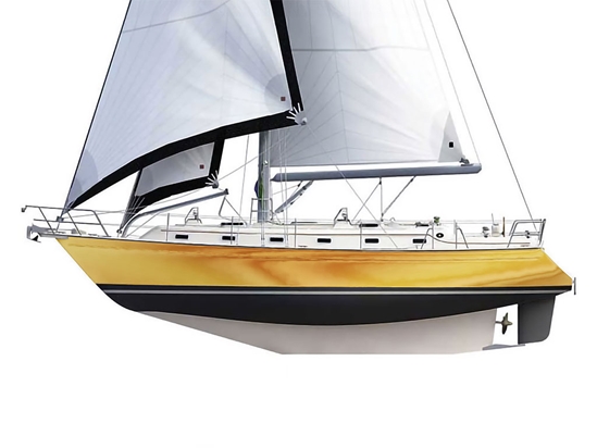Rwraps Matte Chrome Gold Customized Cruiser Boat Wraps