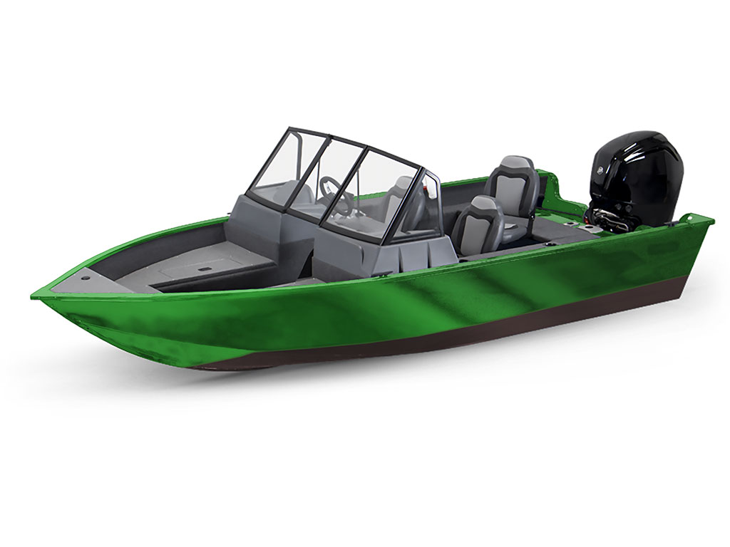 Rwraps Matte Chrome Green Modified-V Hull DIY Fishing Boat Wrap