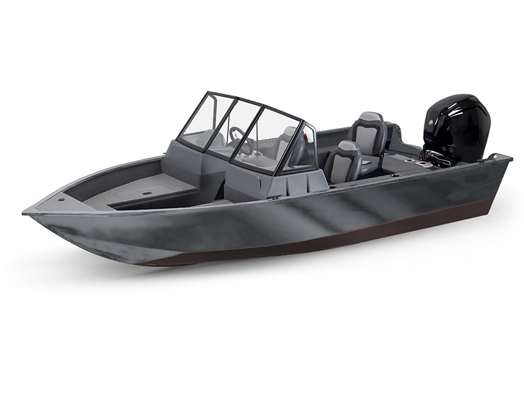 Rwraps Matte Chrome Dark Gray Fog (Metallic) Modified-V Hull DIY Fishing Boat Wrap