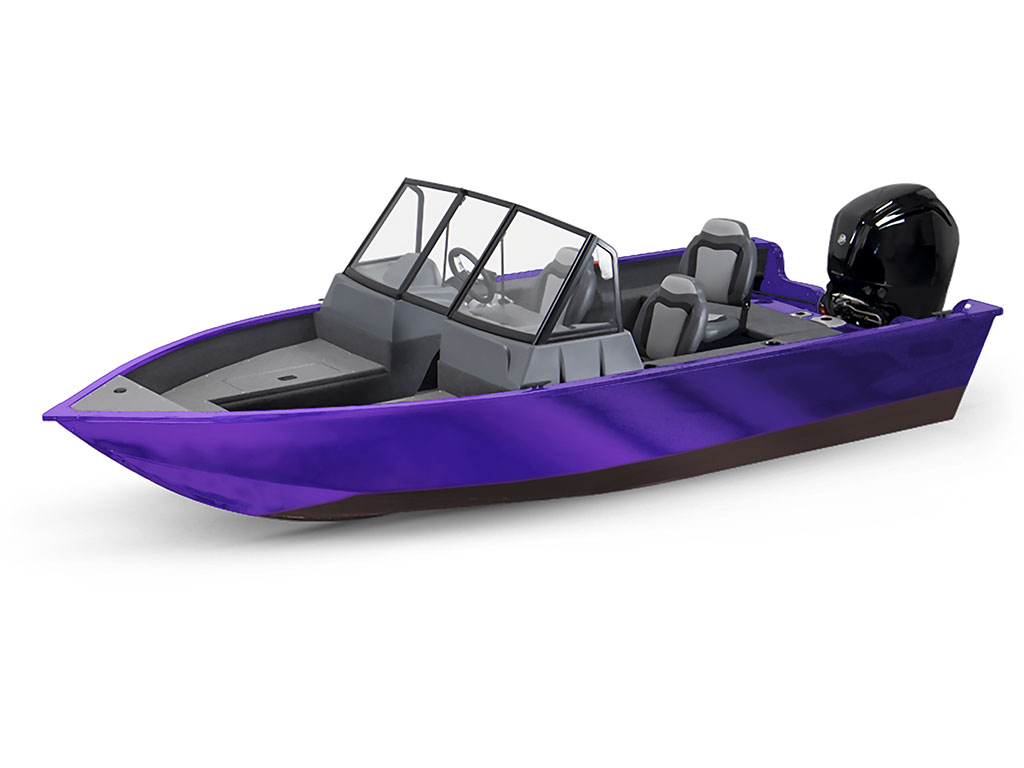 Rwraps Matte Chrome Purple Modified-V Hull DIY Fishing Boat Wrap