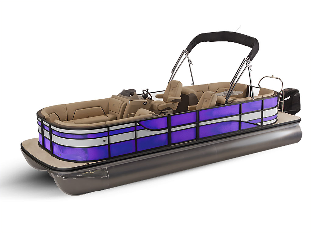 Rwraps Matte Chrome Purple Pontoon Custom Boat Wrap