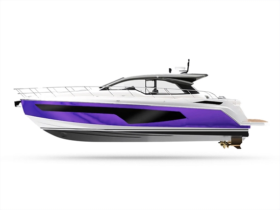 Rwraps Matte Chrome Purple Customized Yacht Boat Wrap