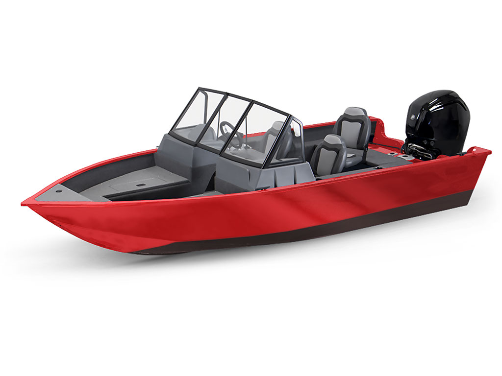 Rwraps Matte Chrome Red Modified-V Hull DIY Fishing Boat Wrap