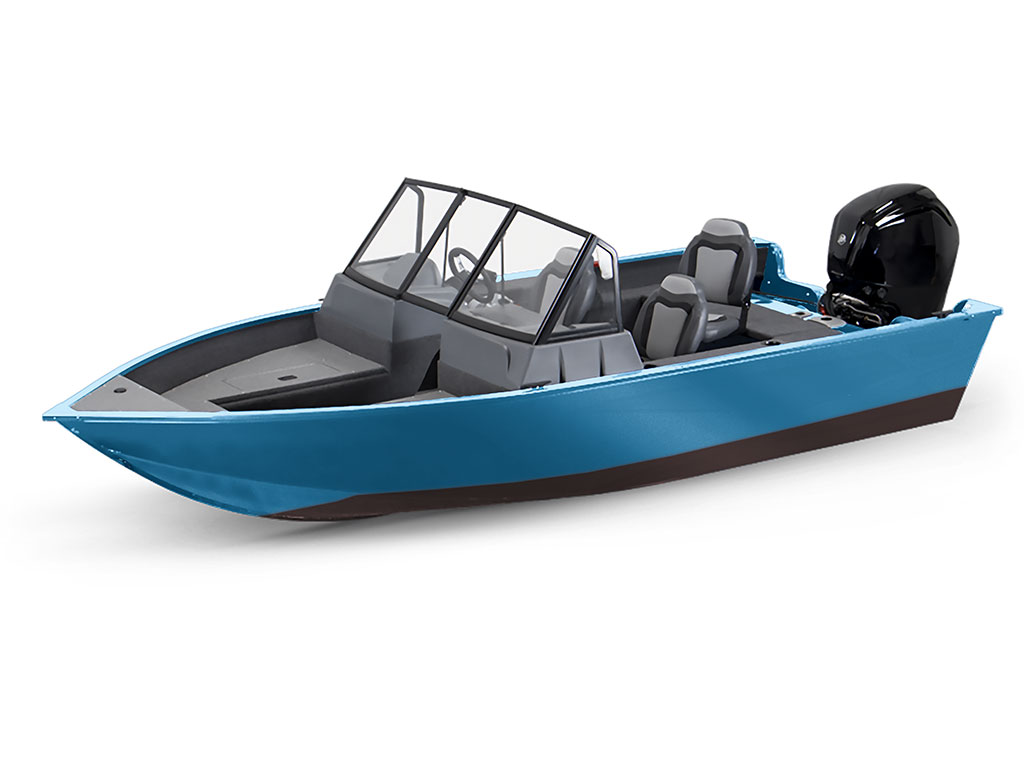 Rwraps Matte Sky Blue Modified-V Hull DIY Fishing Boat Wrap