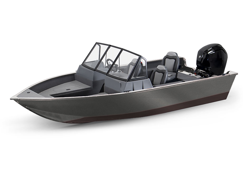 Rwraps Satin Metallic Gray Modified-V Hull DIY Fishing Boat Wrap