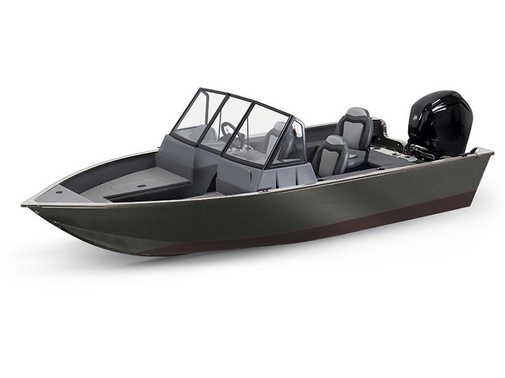 Rwraps Satin Metallic Gunsmoke Gray Modified-V Hull DIY Fishing Boat Wrap