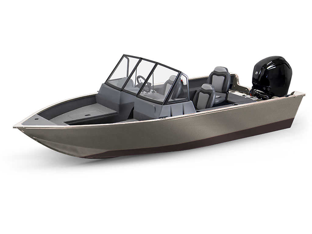 Rwraps Satin Metallic Silver Modified-V Hull DIY Fishing Boat Wrap