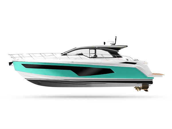 Rwraps Satin Metallic Turquoise Customized Yacht Boat Wrap