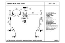 2004 Acura MDX DL Auto Dash Kit Diagram