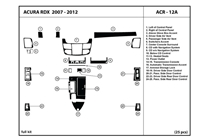 2011 Acura RDX DL Auto Dash Kit Diagram