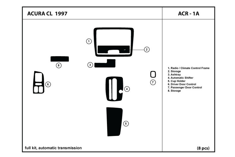 DL Auto™ Acura CL 1997 Dash Kits