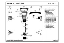 2006 Acura TL DL Auto Dash Kit Diagram