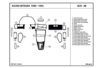 1993 Acura Integra DL Auto Dash Kit Diagram