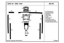 2001 Audi A4 DL Auto Dash Kit Diagram