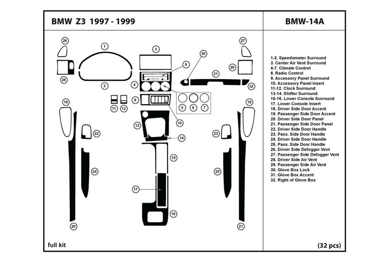 DL Auto™ BMW Z3 1997-1999 Dash Kits