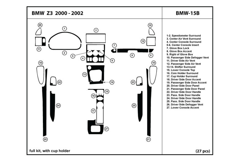 DL Auto™ BMW Z3 2000-2002 Dash Kits