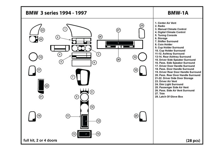 DL Auto™ BMW 3-Series 1994-1997 Dash Kits