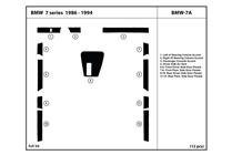 1986 BMW 7-Series DL Auto Dash Kit Diagram