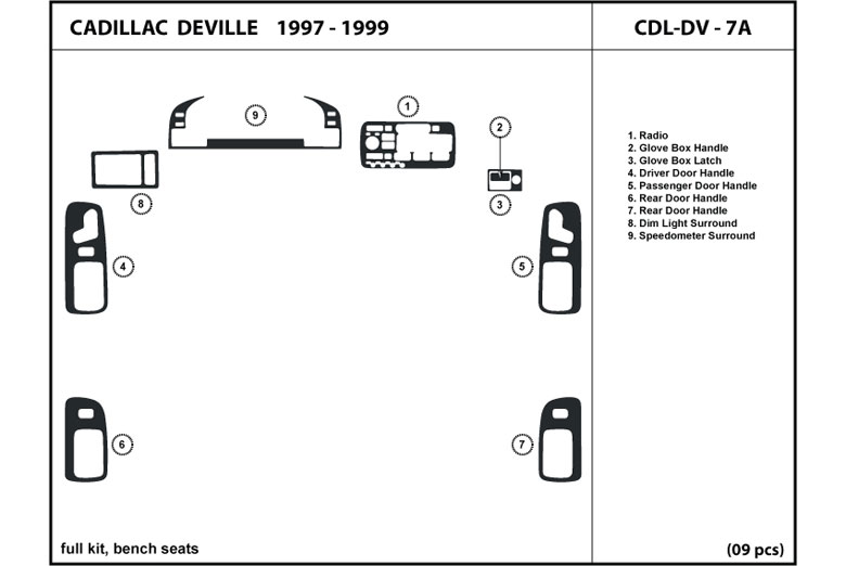 1997 Cadillac Deville DL Auto Dash Kit Diagram